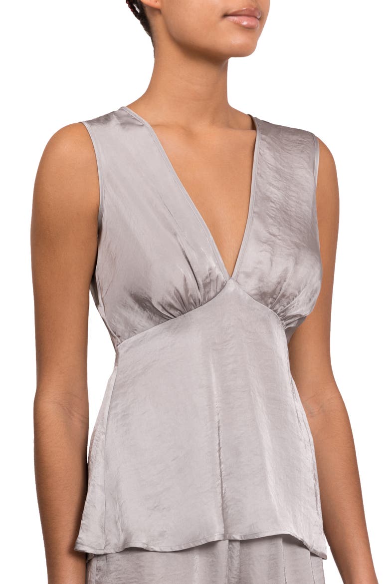 Wide Leg Satin Pajamas, Alternate, color, OYSTER GREY