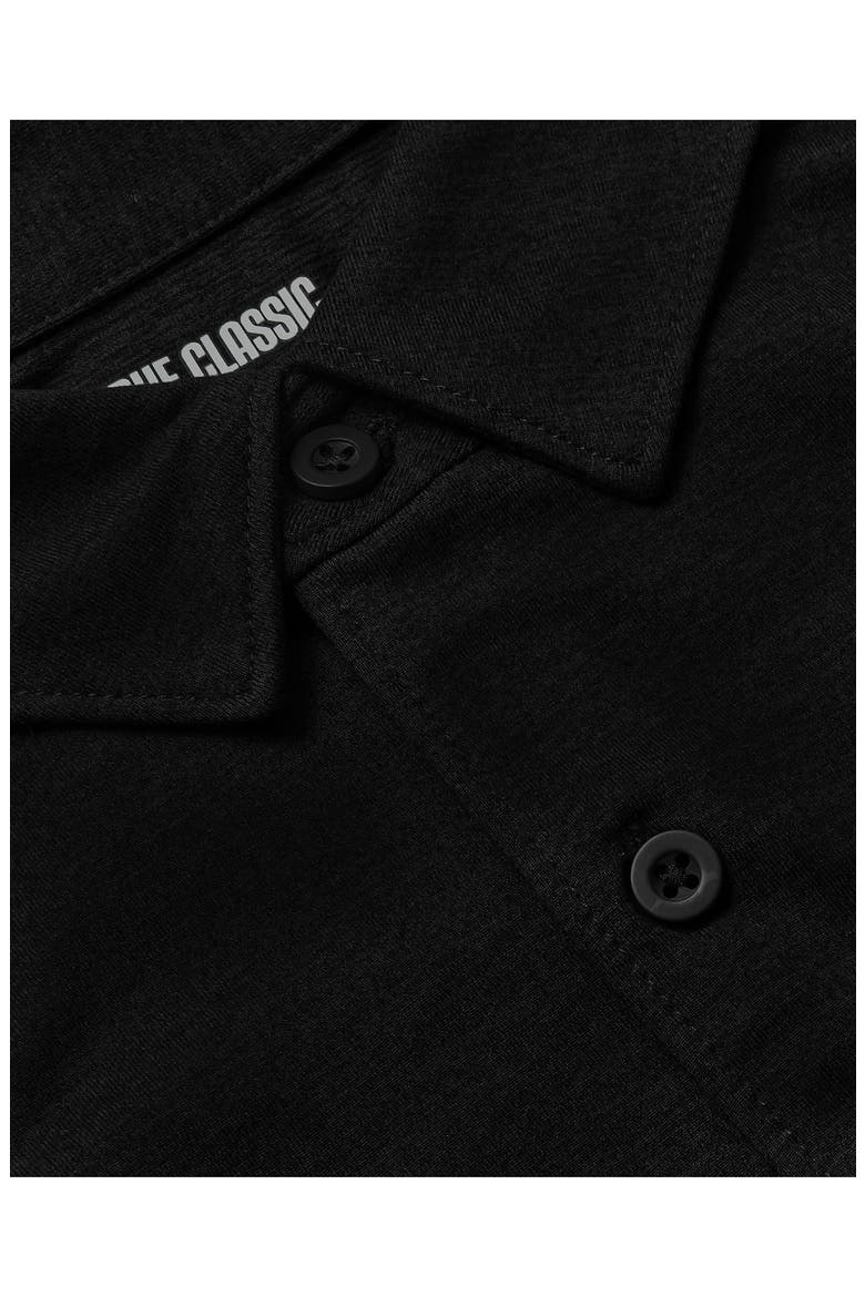 Comfort Knit Short Sleeve Button-Up Shirt, Alternate, color, BLACK