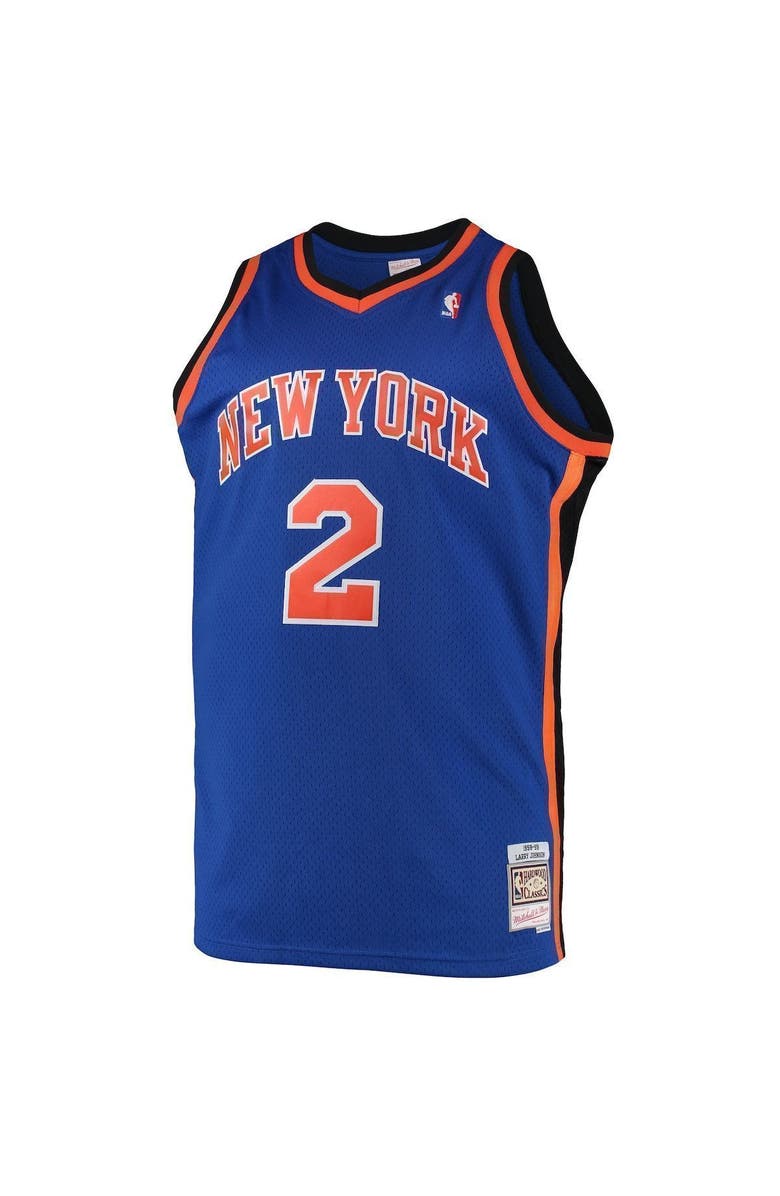 Mitchell & Ness Men's Mitchell & Ness Larry Johnson Blue New York Knicks 1998/99 Big & Tall Hardwood Classics Swingman Jersey, Alternate, color, 