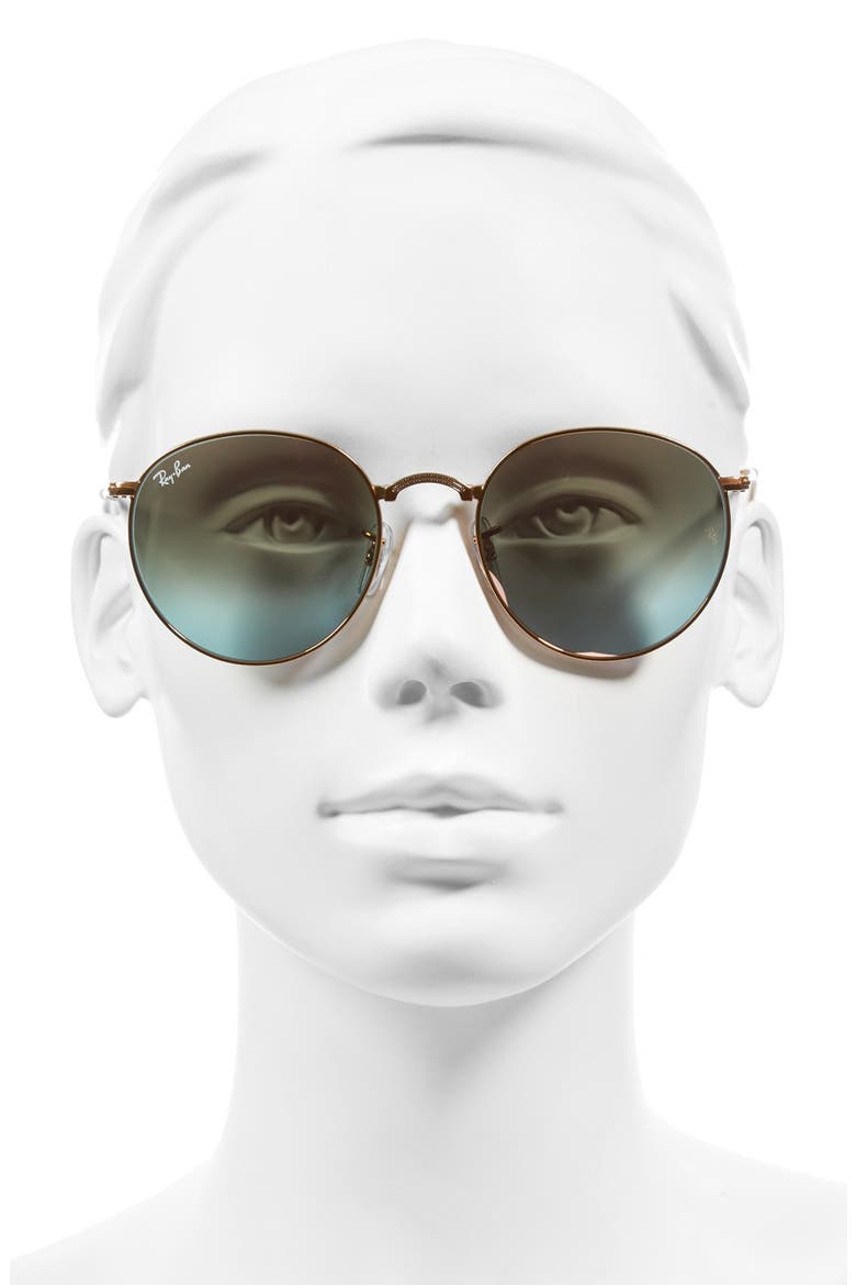 Icons 53mm Folding Round Sunglasses, Alternate, color, COPPER FLASH