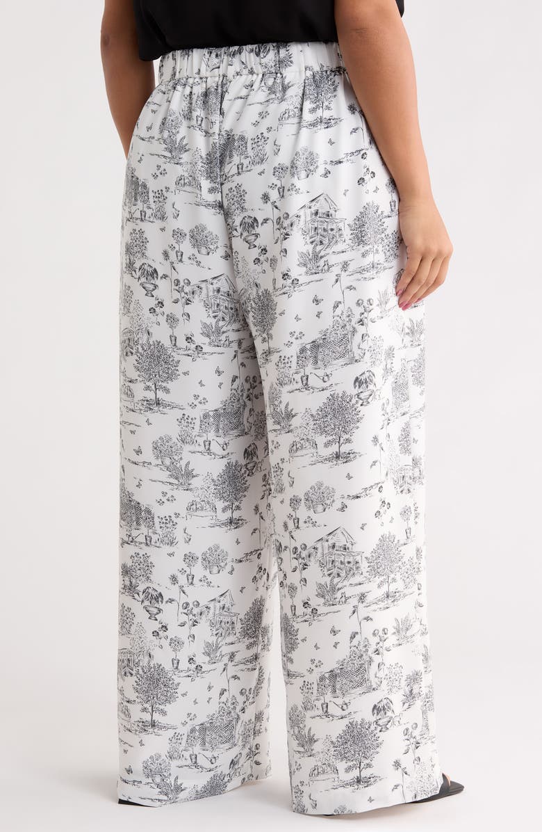 SUGARLIPS Renzo Toile Mulvane Wide Leg Pants Curve, Alternate, color, Grey-Black