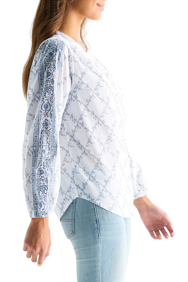 Floral Cotton Button-Up Shirt, Alternate, color, WHITE FLORAL
