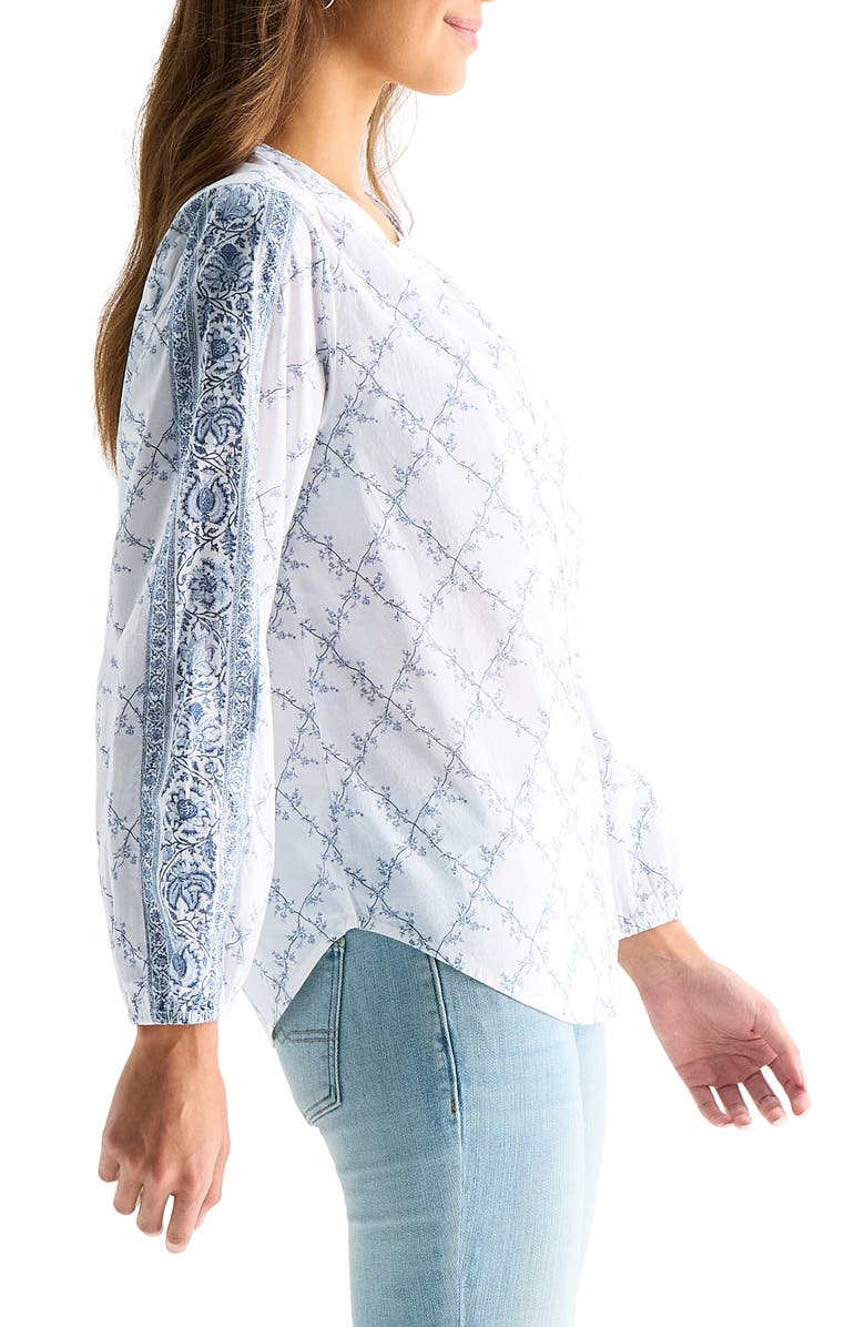 Lucky Brand Floral Cotton Button-Up Shirt, Alternate, color, White Floral