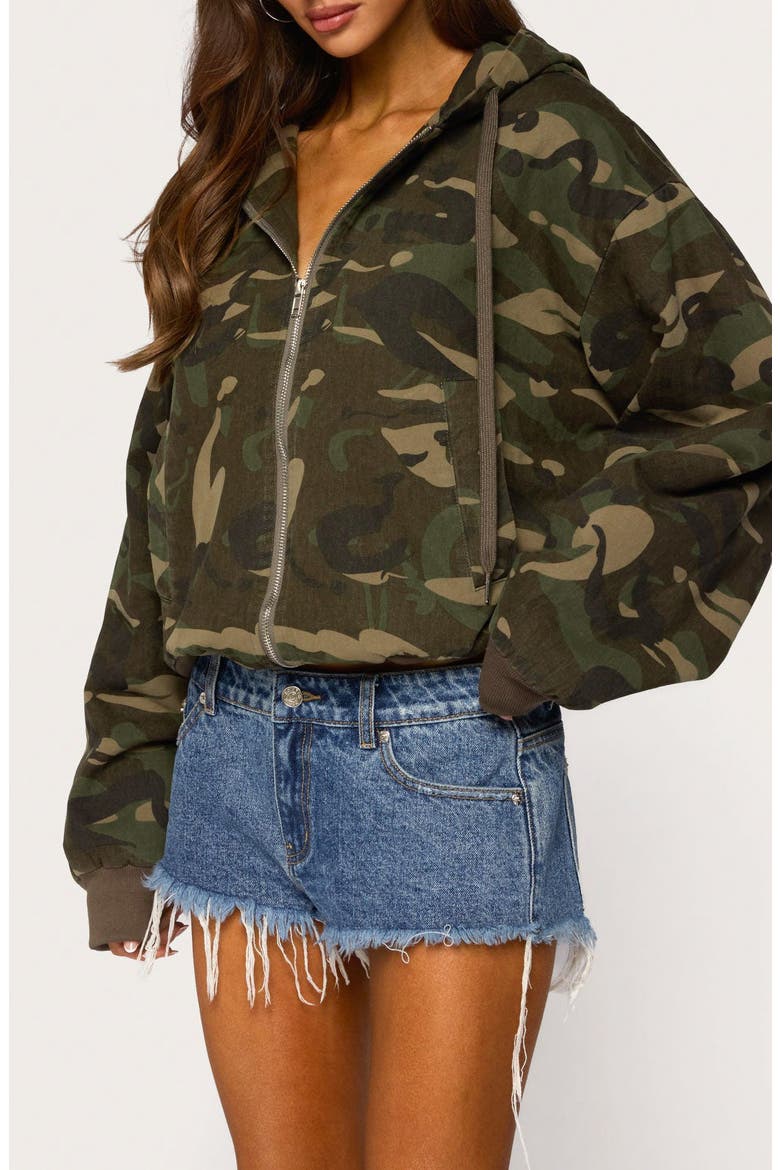 Blanche Camo Hooded Jacket, Alternate, color, OLIVE