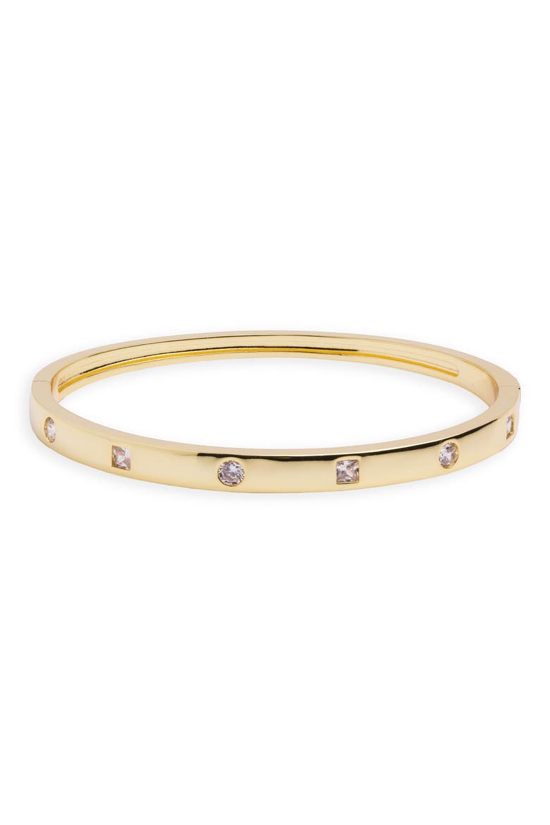 Crystal Hingle Bangle, Main, color, GOLD