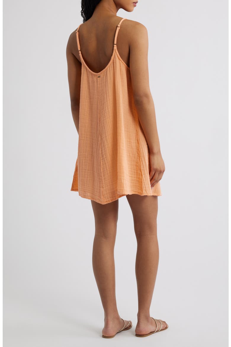 Premium Surf Cotton Gauze Minidress, Alternate, color, PAPAYA