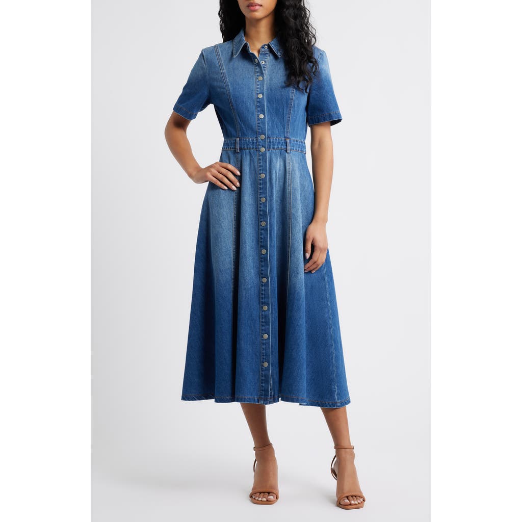 Freemarket Denim Shirtdress In Blue