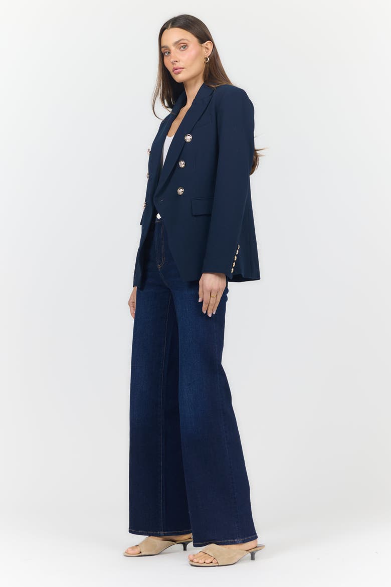 Rowena Military Double Breasted Blazer, Alternate, color, Black Iris
