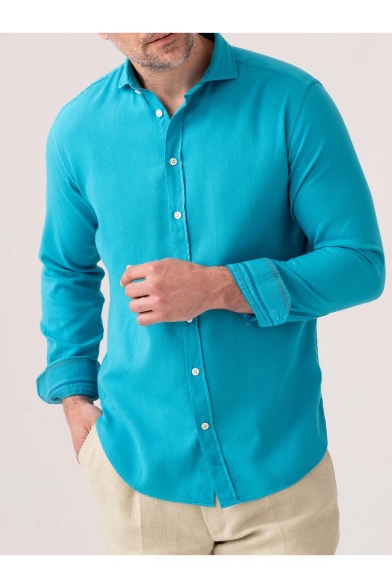 Kabisa Kikoy Cotton Long Sleeve Shirt, Main, color, Light Blue