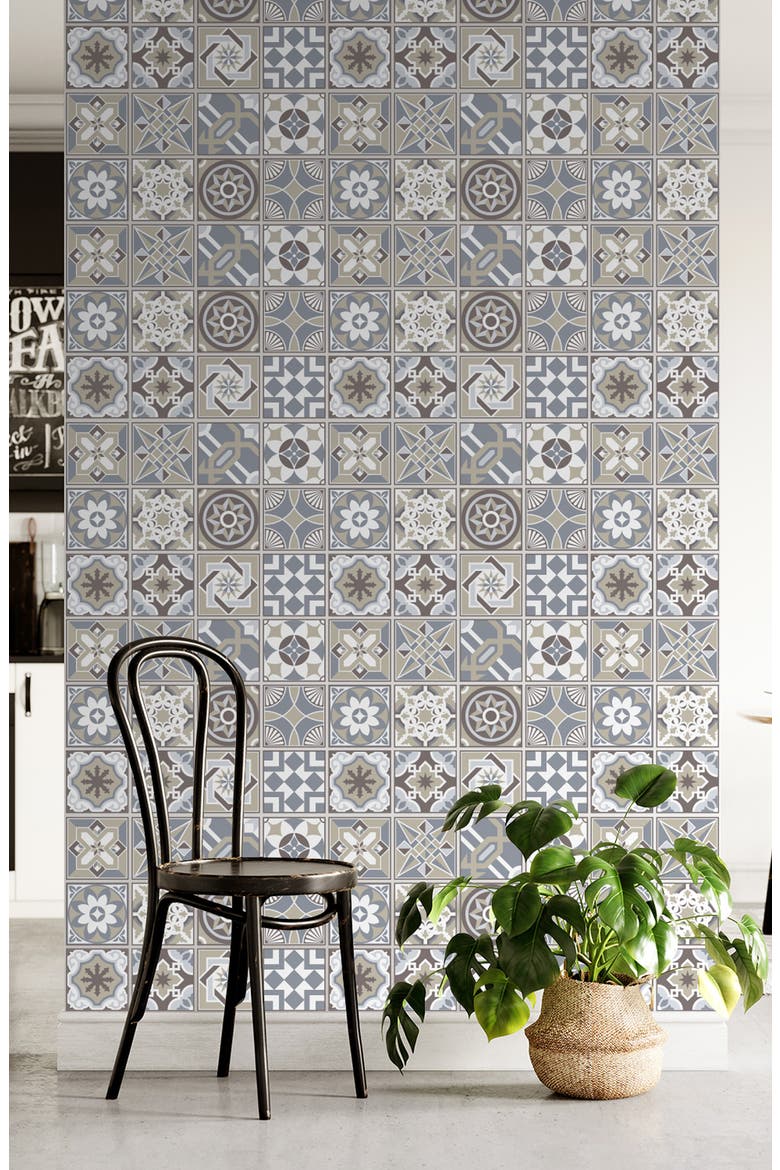 Limestone Wall Tiles - Pack of 5, Main, color, WHITE/ BLUE