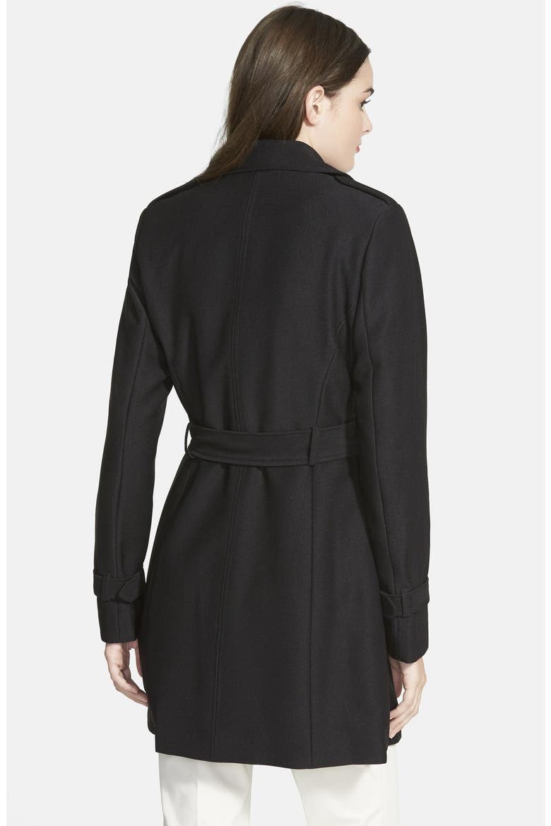 'Daphine' Belted Trench Coat, Alternate, color, BLACK