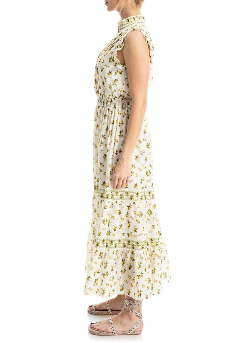 Floral Maxi Dress, Alternate, color, NATURAL/ LEMON HARVEST