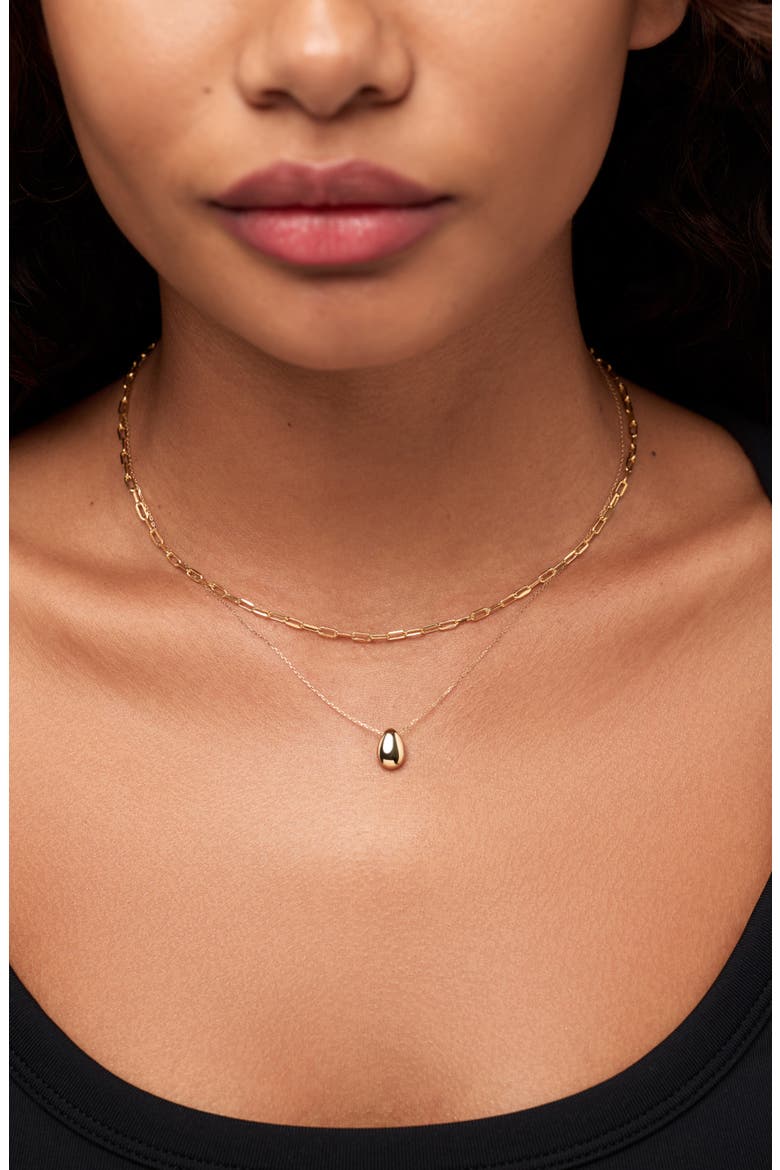 Solid Yellow Gold - Medium Paperclip Necklace, Alternate, color, Gold