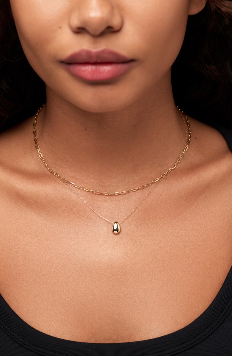 Ana Luisa Solid Yellow Gold - Medium Paperclip Necklace, Alternate, color, Gold