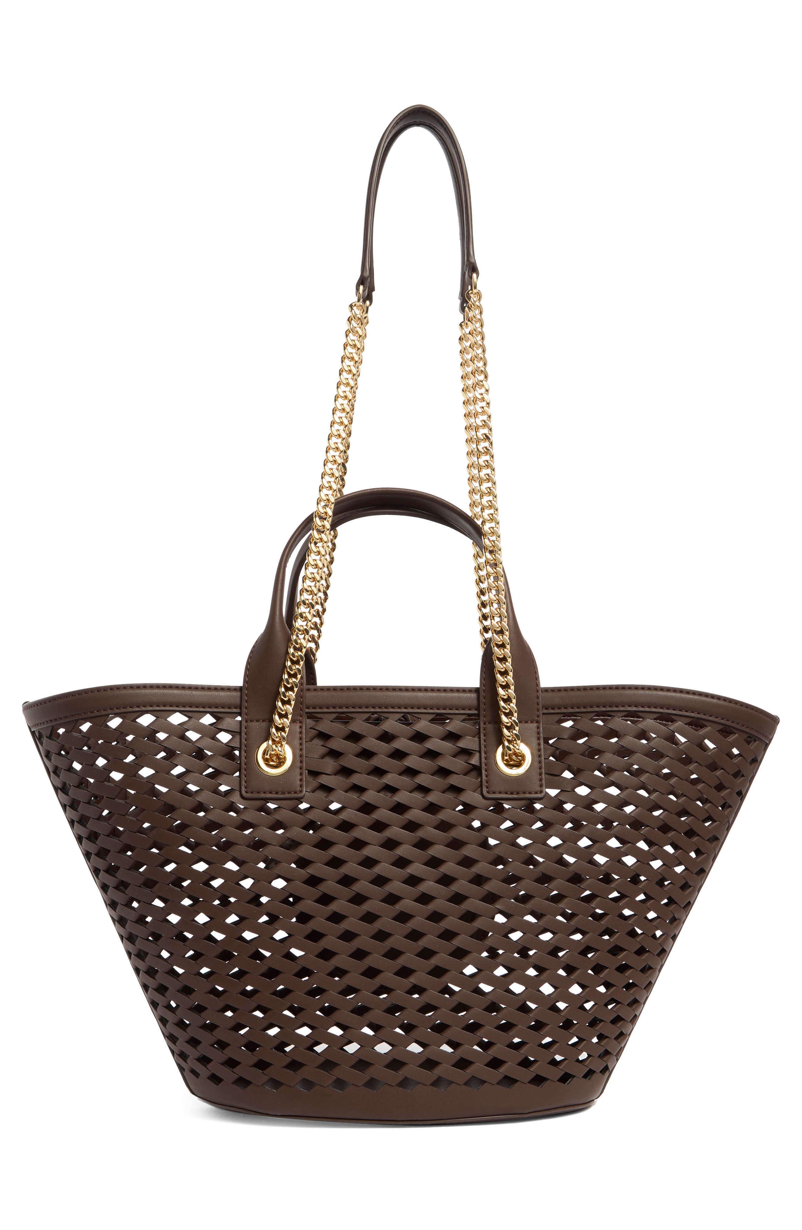 Veronica Beard Small The Crest Market Tote, Alternate, color, Espresso