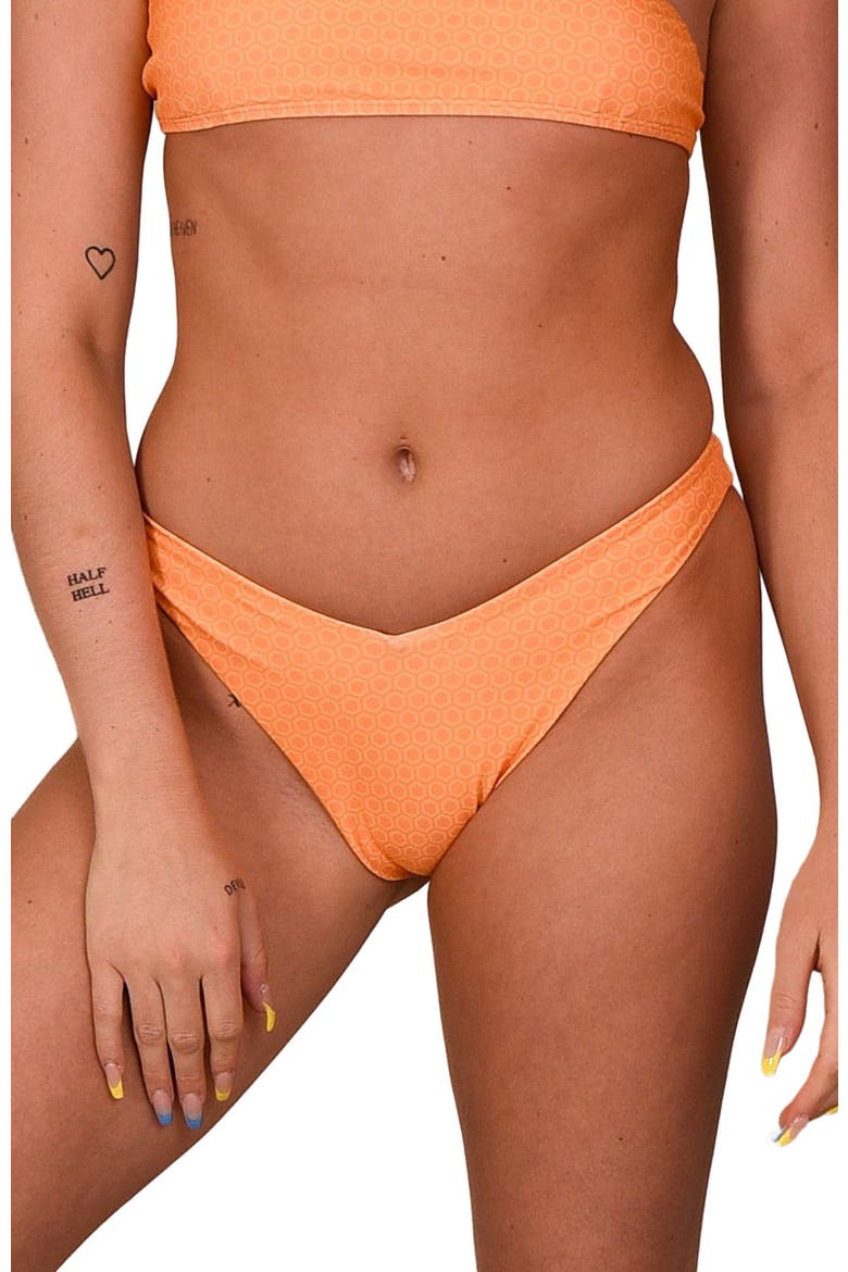 Tangerine Squeeze V-Cut Bikini Bottoms, Alternate, color, Orange