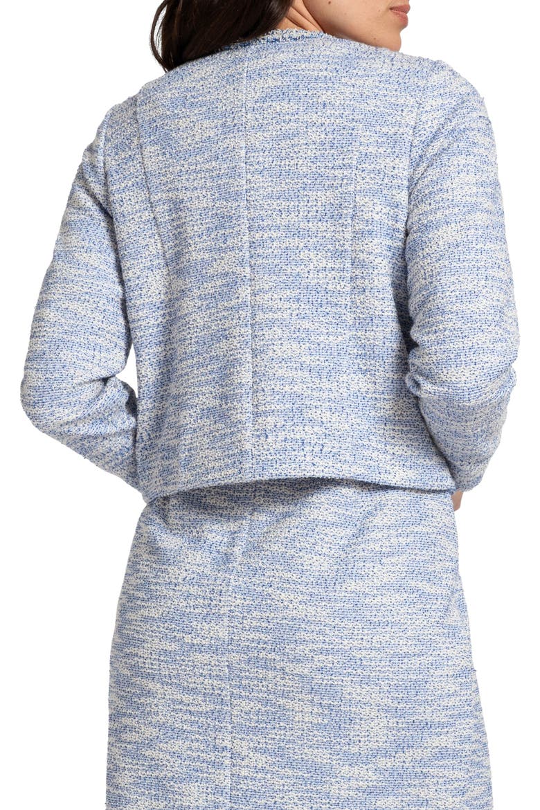 Crop Tweed Maternity Blazer, Alternate, color, BLUE