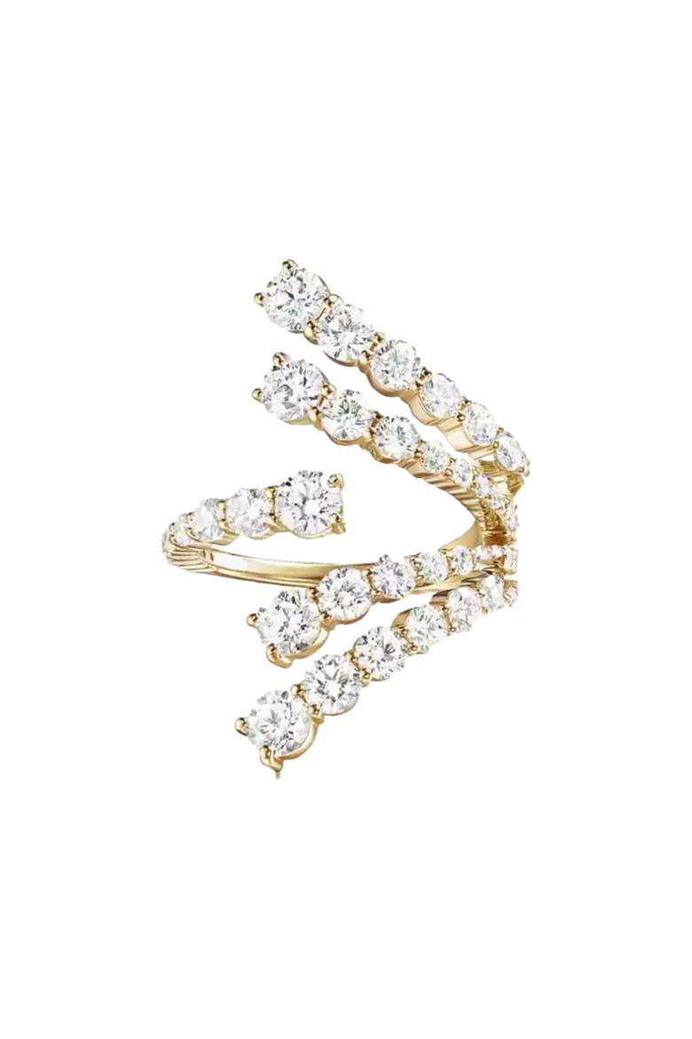Gold Plated CZ Wrap Ring, Main, color, Gold
