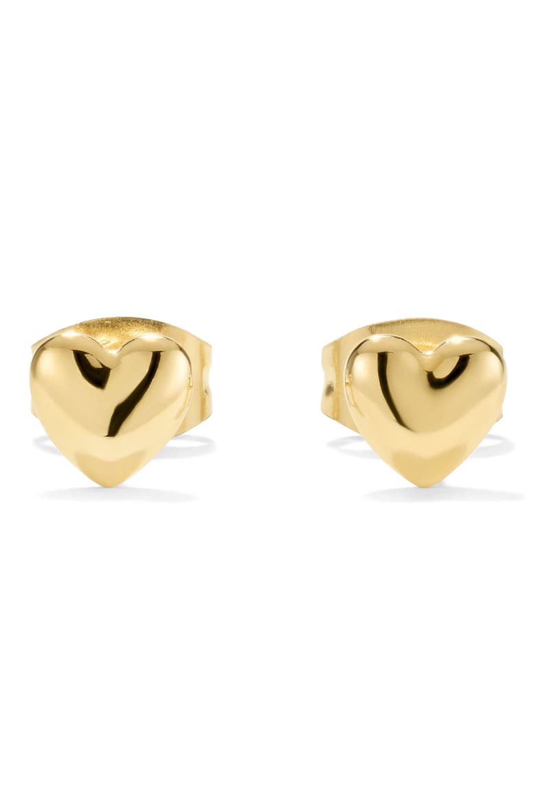 Classic Heart Stud Earrings, Main, color, GOLD