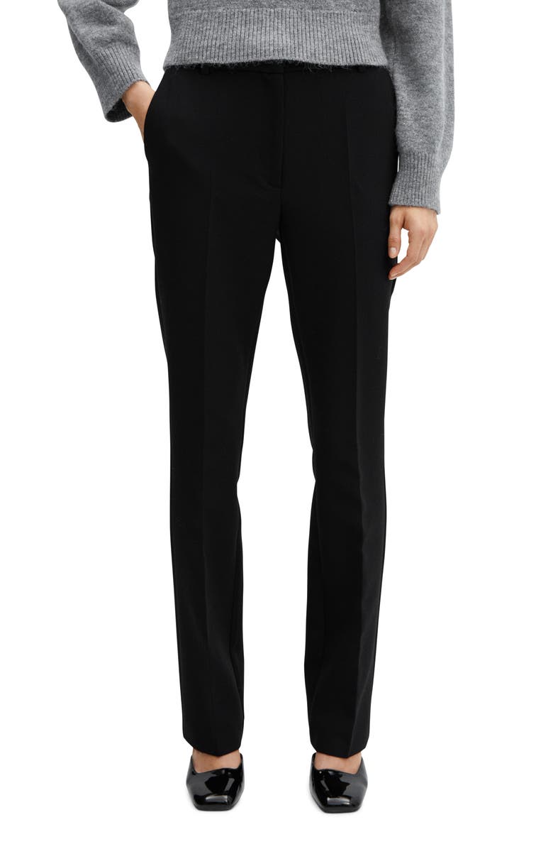 MANGO Mid Rise Flare Pants, Main, color,