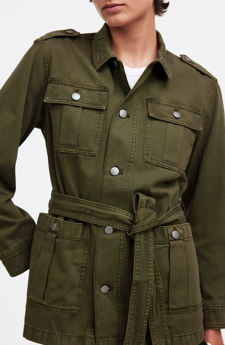 Madewell Chino Safari Jacket, Alternate, color, Faded Ivy