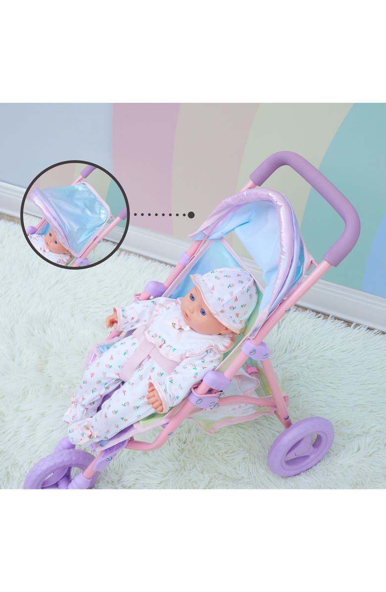 Teamson Kids Olivia's Little World Magical Dreamland Baby Doll Jogging Stroller, Alternate, color, Iridescent
