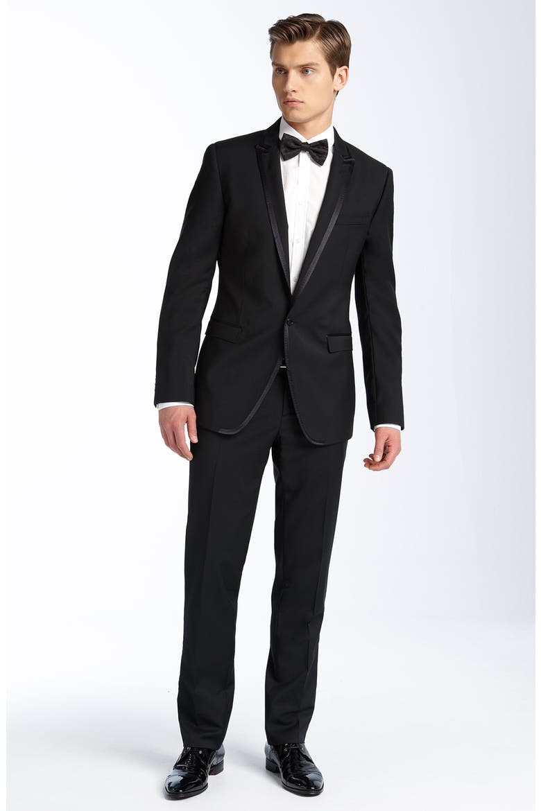 D&G Wool Blend Tuxedo, Alternate, color, BLACK