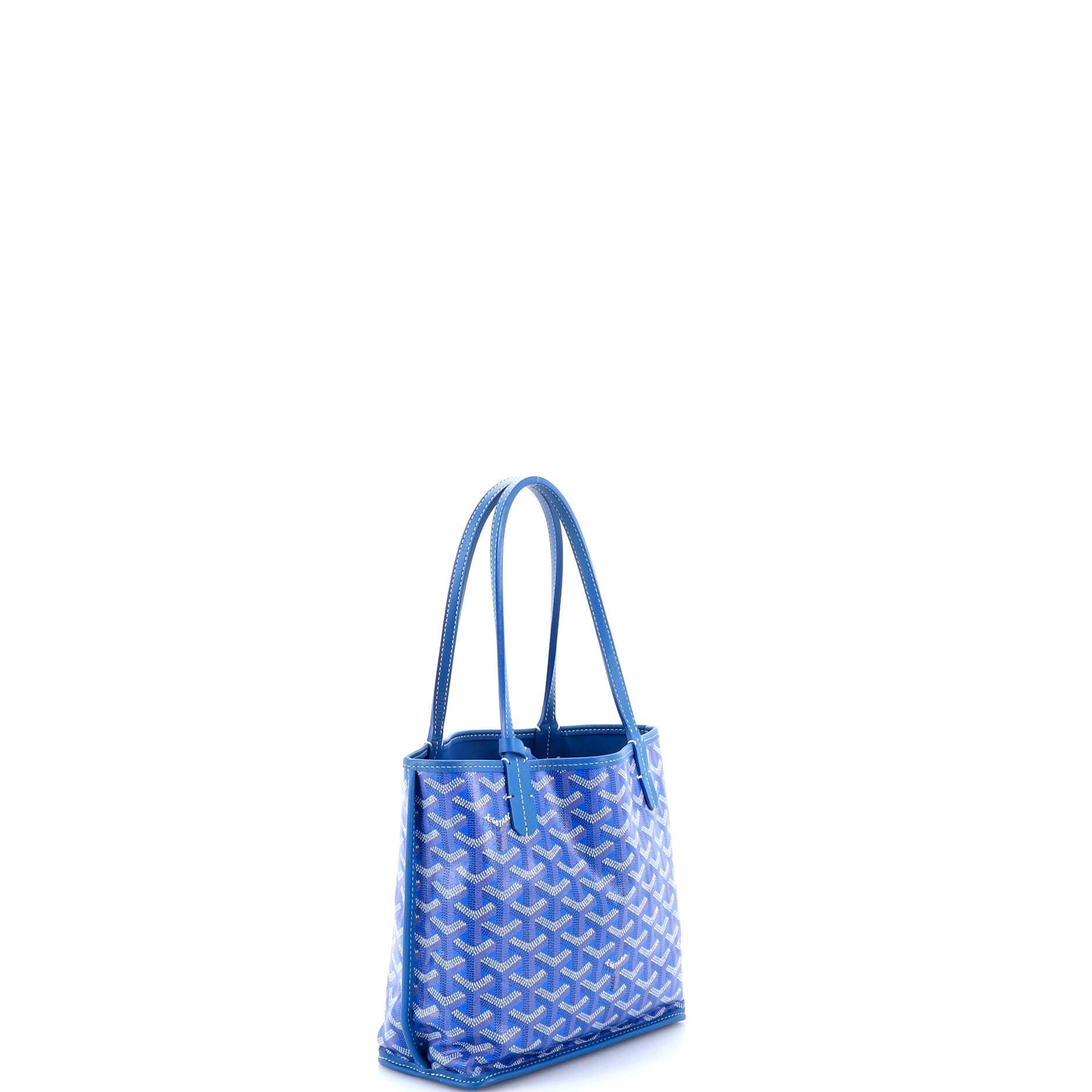 Pre-Owned Goyard Anjou Reversible Tote Coated Canvas Mini, Alternate, color, Blue