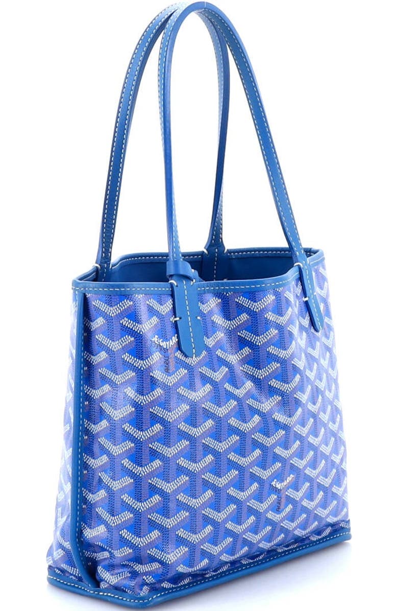 Pre-Owned Goyard Anjou Reversible Tote Coated Canvas Mini, Alternate, color, Blue
