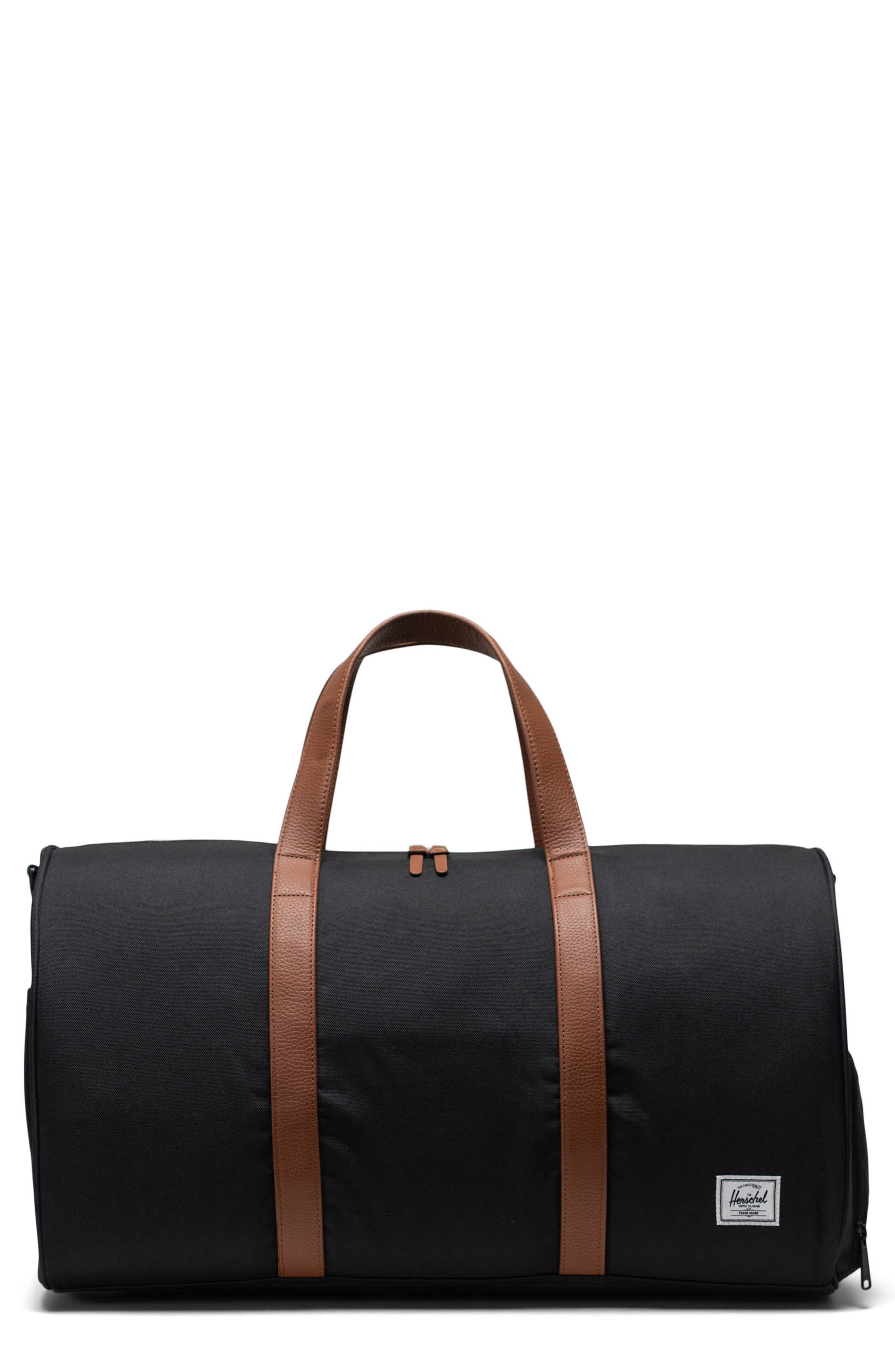 Herschel Supply Co. Novel Recycled Nylon Duffle Bag, Main, color, Black