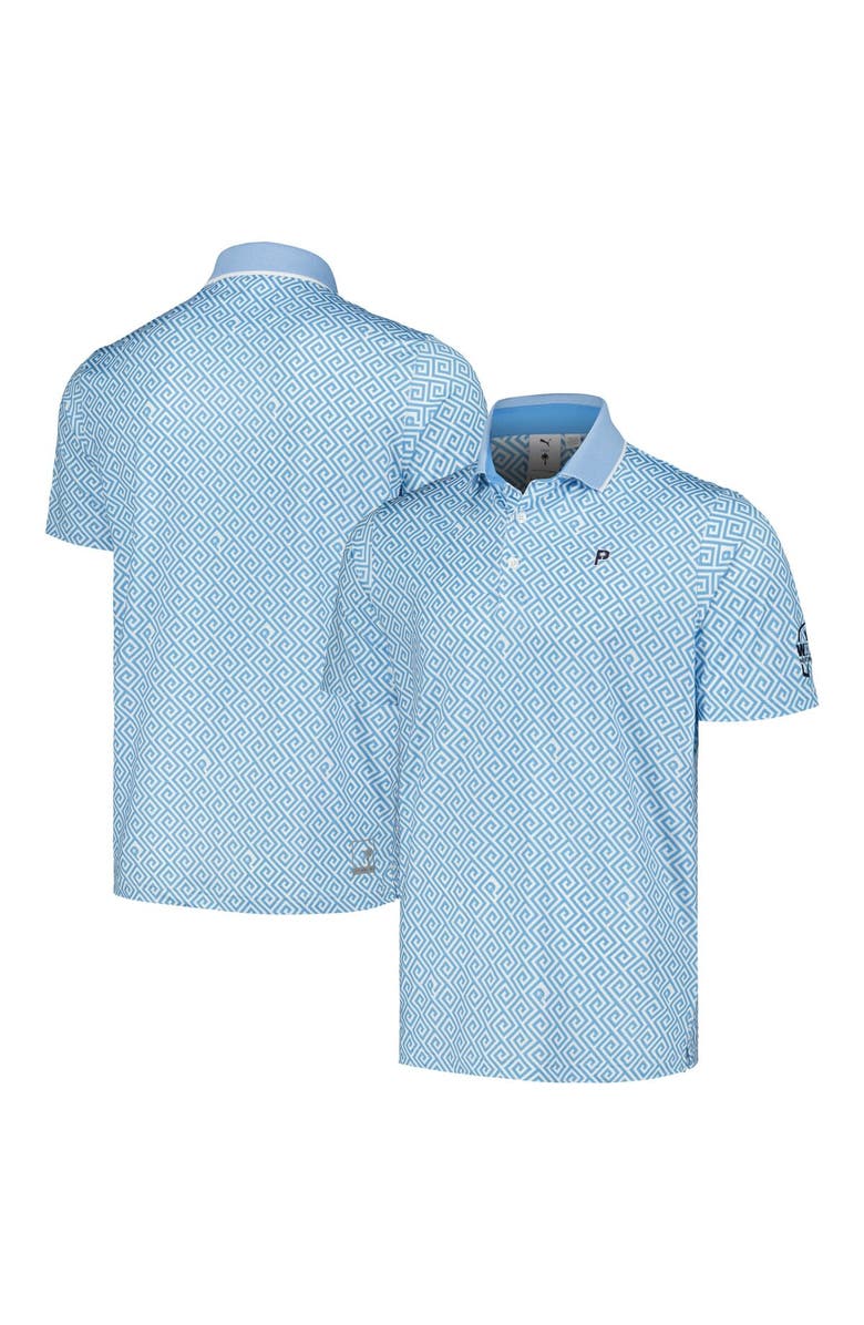 PUMA Men's Puma x PTC Light Blue WM Phoenix Open Resort MATTR Polo, Main, color, 
