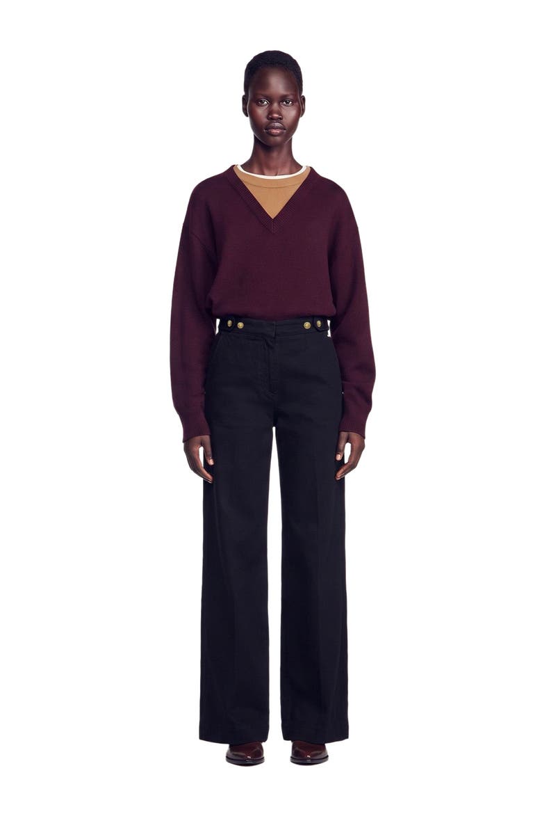 High-rise Wide-leg Jeans, Main, color, Black