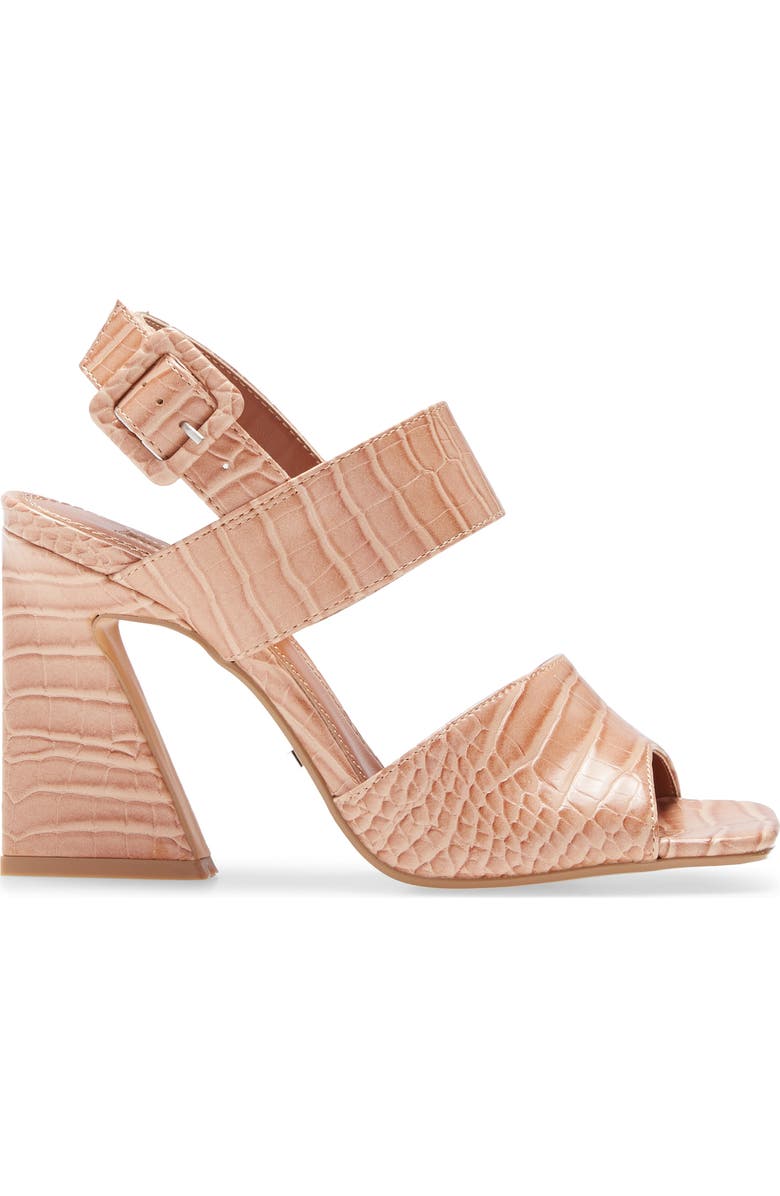 Topshop Natasha Crocodile Embossed Flare Heel Sandal, Alternate, color,