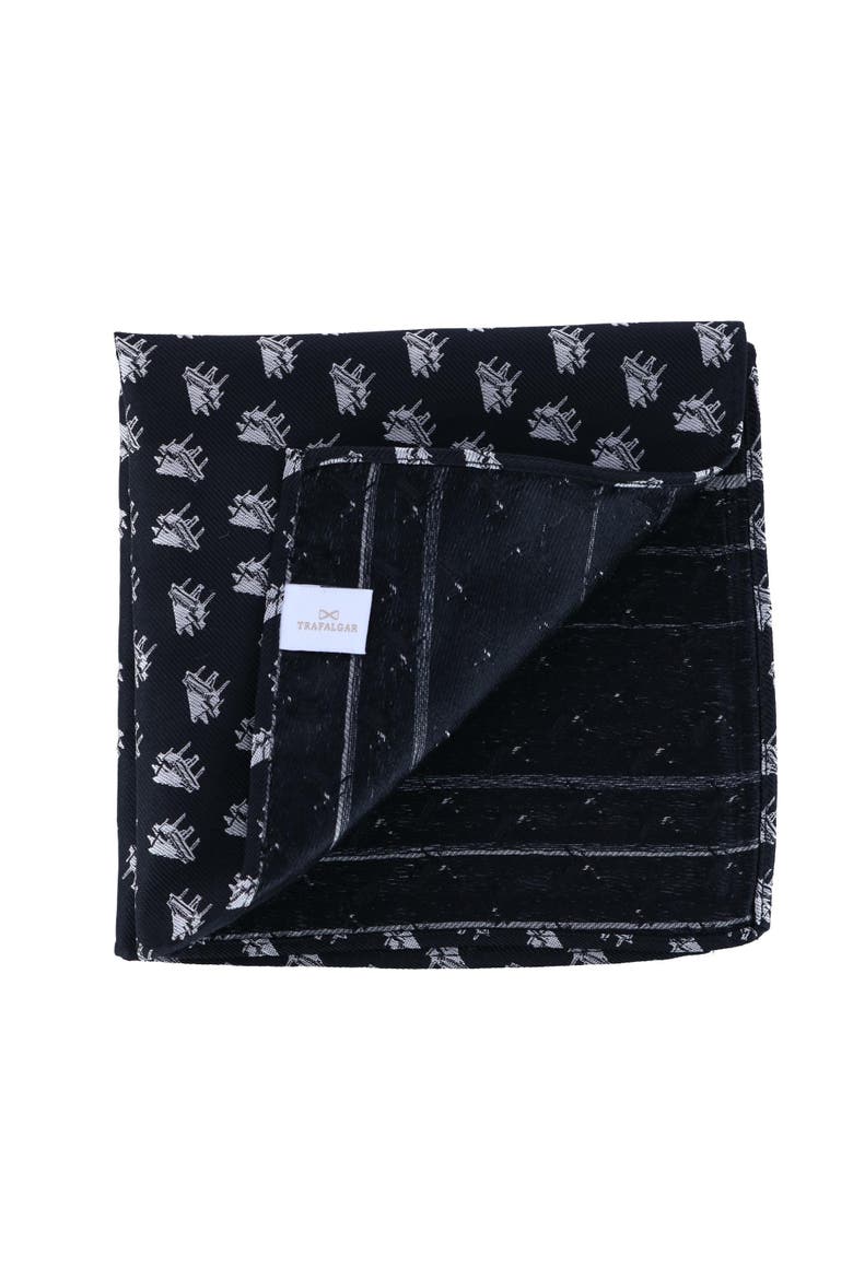 The Chopin Classical Piano Silk Pocket Square, Alternate, color, Black