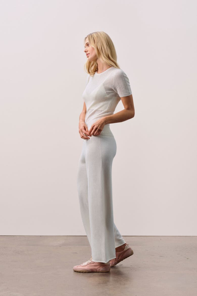 ETTA TRELLIS CASHMERE TEE, Alternate, color, Ecru