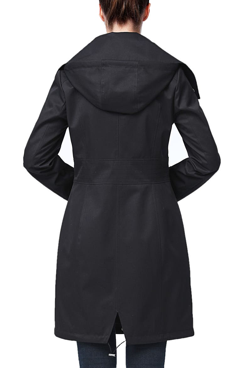Alys Water Resistant Hooded Anorak Coat, Alternate, color, Black
