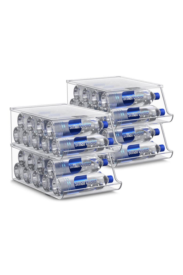 4-Pack Stackable Water Bottle Organizers, Main, color, CLEAR