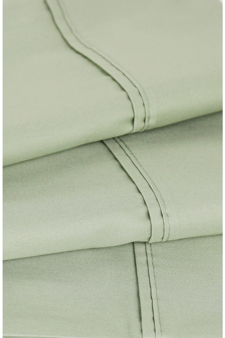 Pleat Detail 400 Thread Count Sheet Set with Bonus Pillowcases, Alternate, color, SAGE