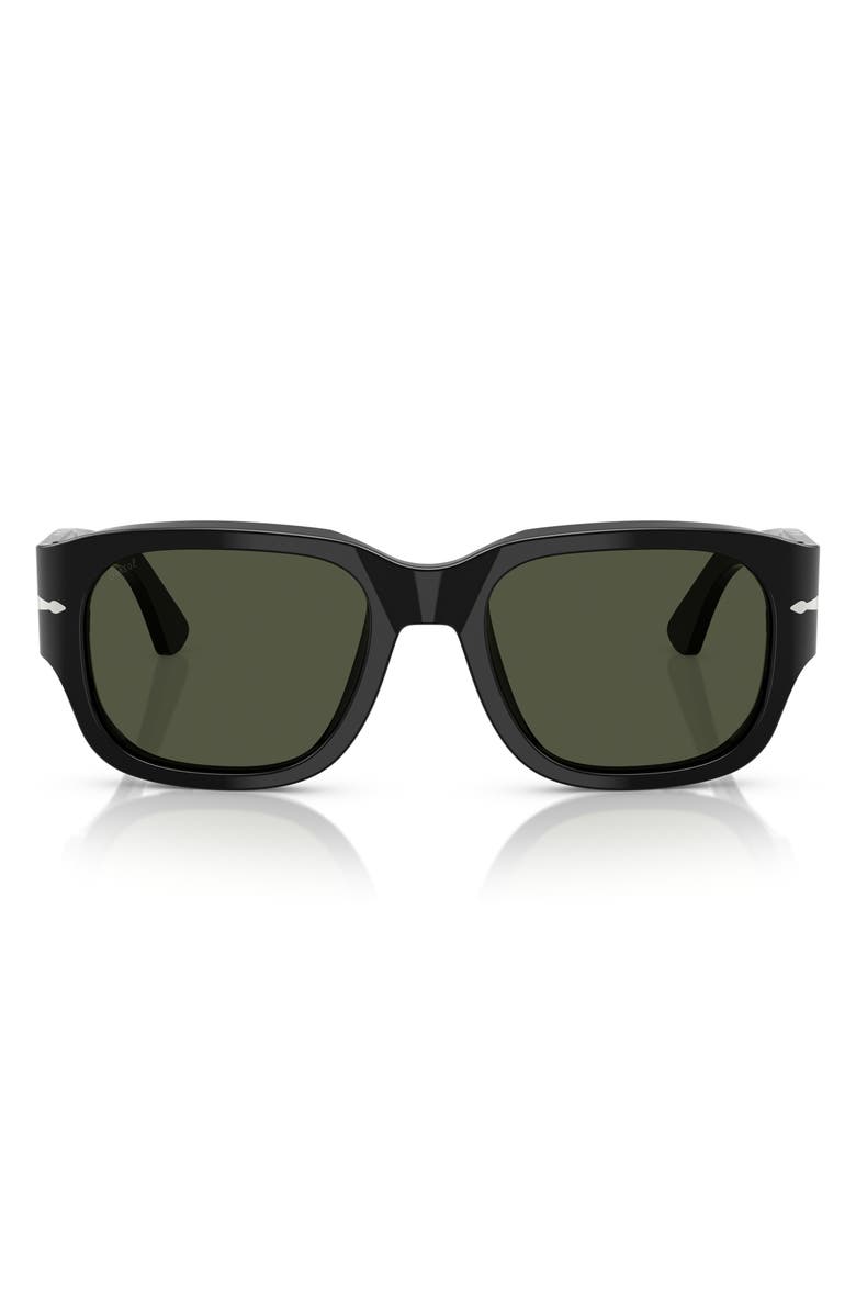Persol 52mm Square Sunglasses, Main, color, Black / Green
