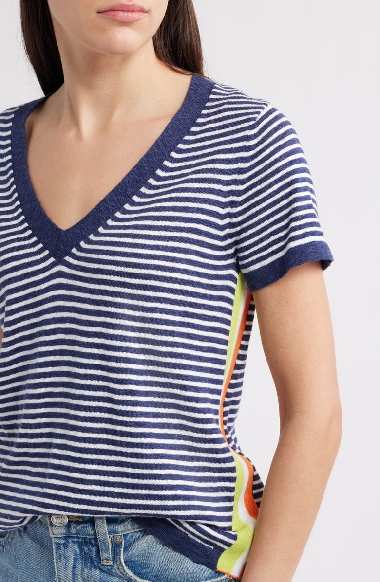 Hatley Patriot Stripe V-Neck T-Shirt, Alternate, color, 