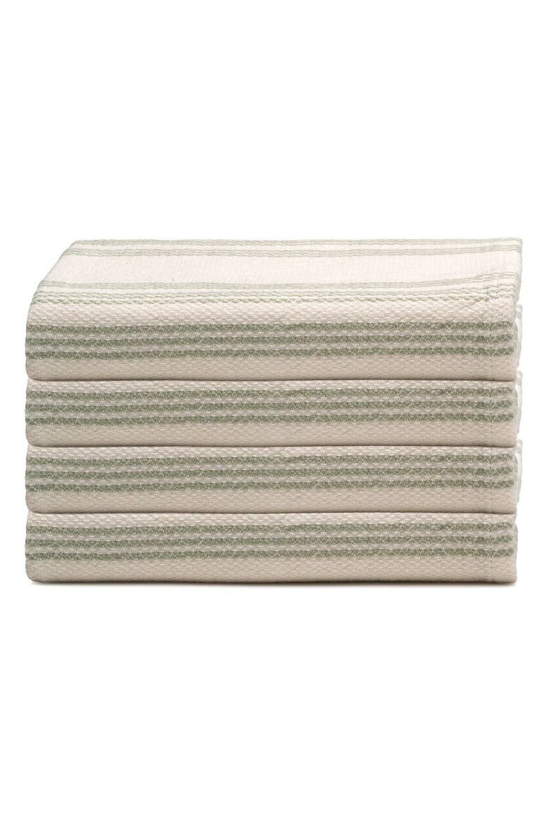Allora Turkish Cotton Hand & Kitchen Towel Bundle, Main, color, Sage Green
