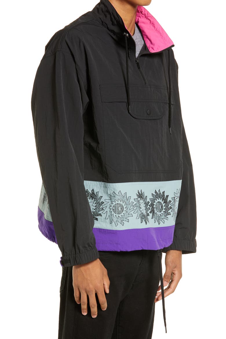 Men's Curl Anorak, Alternate, color, BLACK