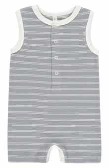QUINCY MAE Cotton Rib Henley Tank Romper