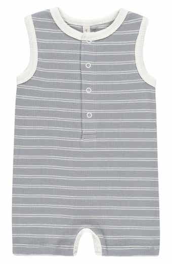 QUINCY MAE Cotton Rib Henley Tank Romper