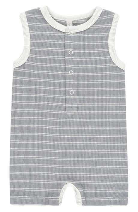 QUINCY MAE Cotton Rib Henley Tank Romper