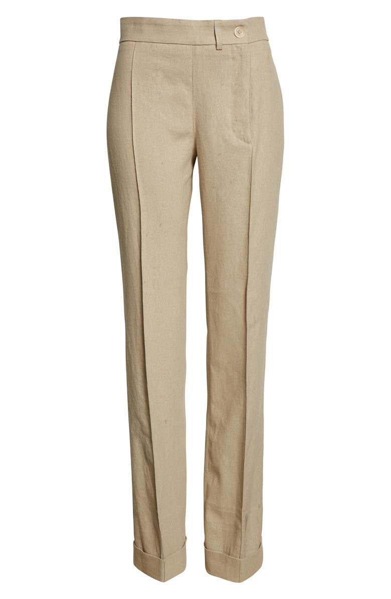 Jacquemus Le Pantalon Fresa Asymmetric Linen Trousers, Alternate, color,