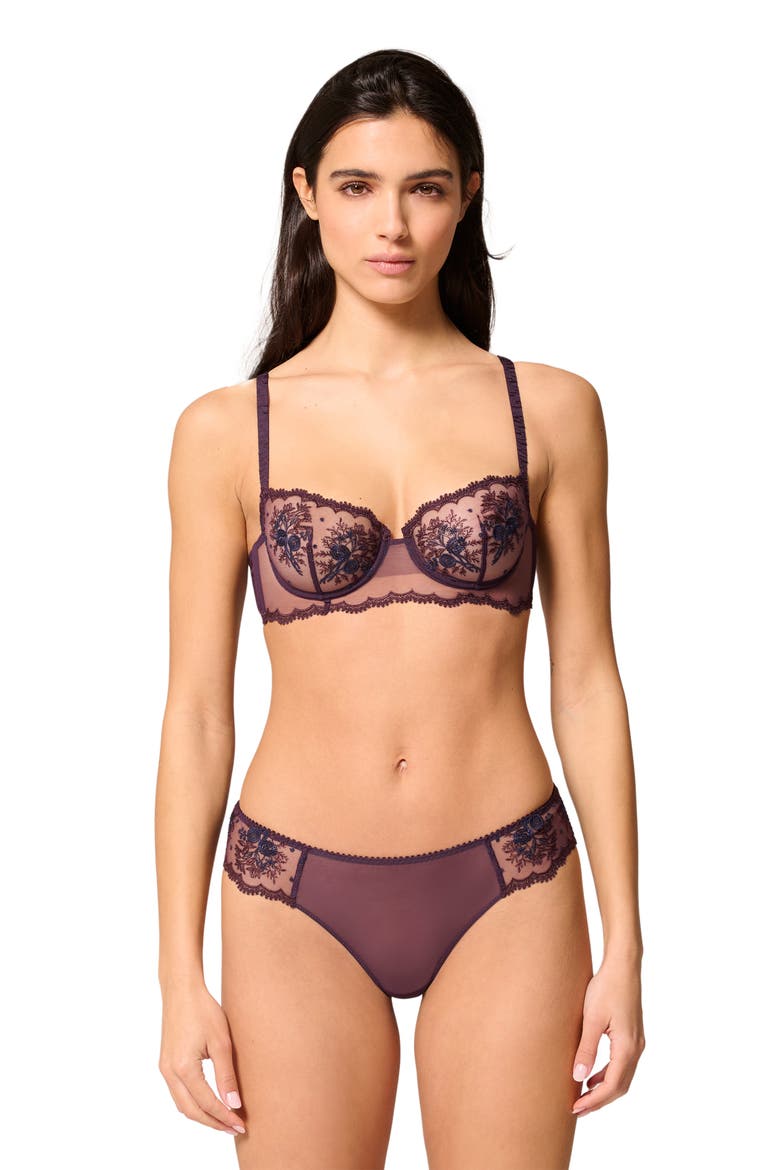 Intrigue Floral Embroidered Tanga, Alternate, color, FIG