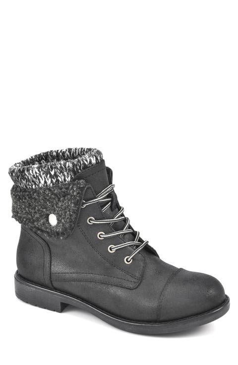 Duena Faux Shearling Lined Lace-Up Boot (Women)
