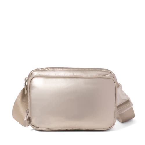 Baggallini Modern Belt Bag Sling In Platinum Ecopuff