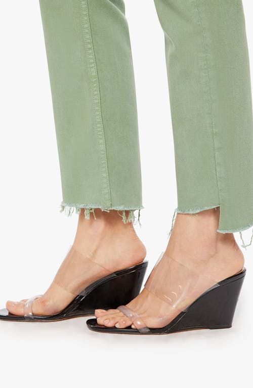 Mother Rider High Waist Step Hem Ankle Straight Leg Jeans In Green